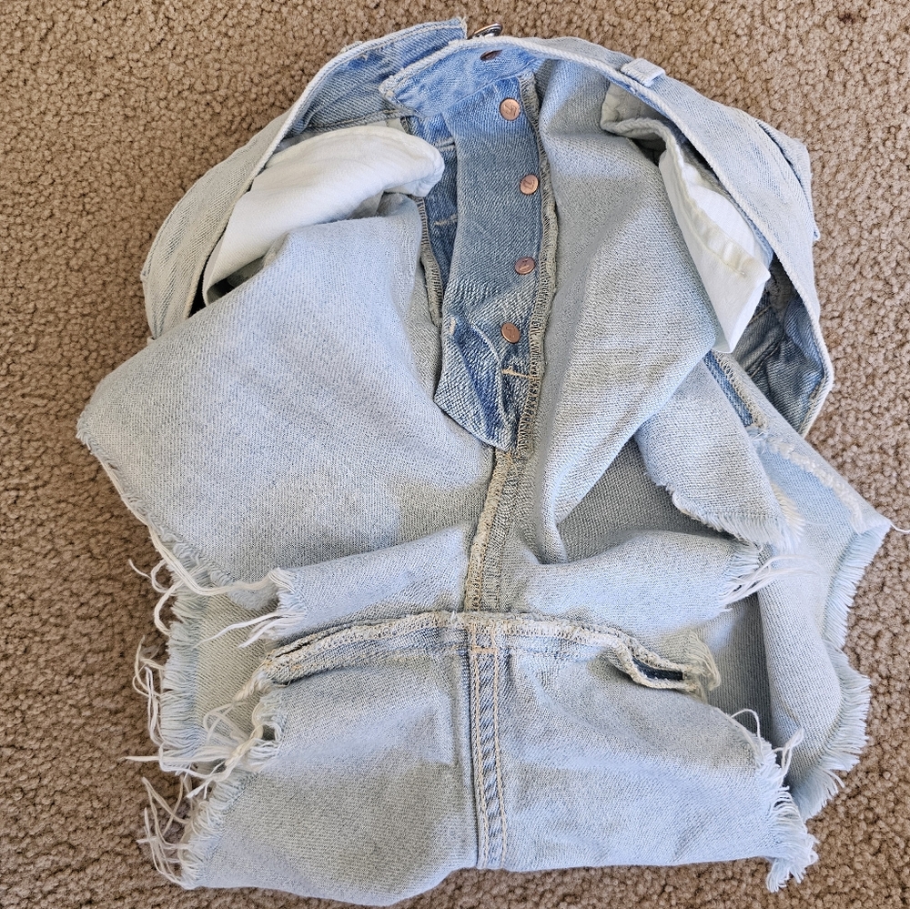 7 For All Mankind Easy Ruby High Waisted Cust Off Shorts - Picture 16 of 16